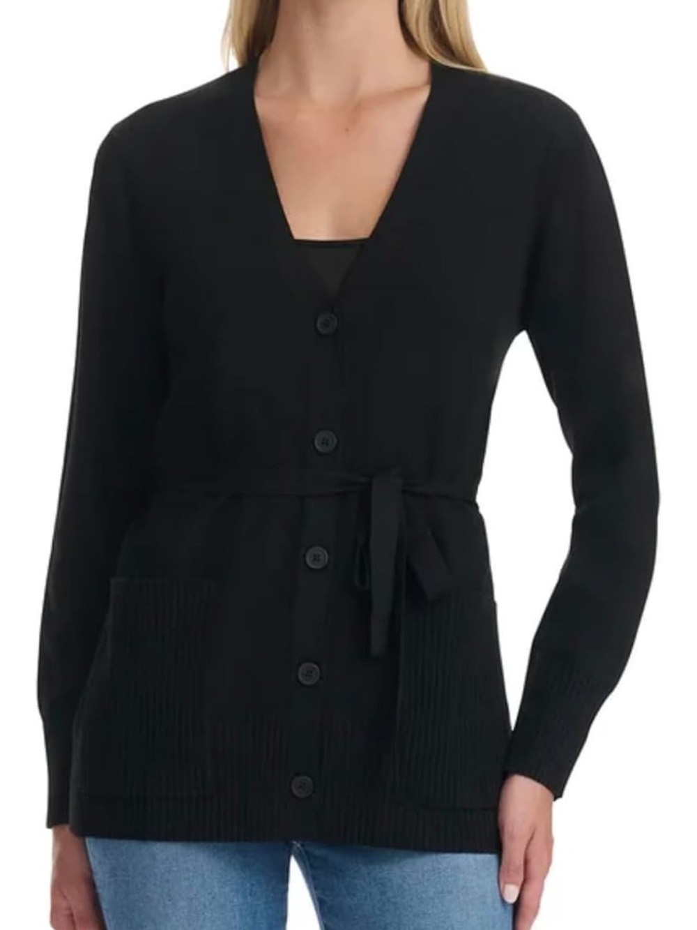 Splendid Women's Belted Button Front Long Sleeve Cardigan with Pockets (US, Alph